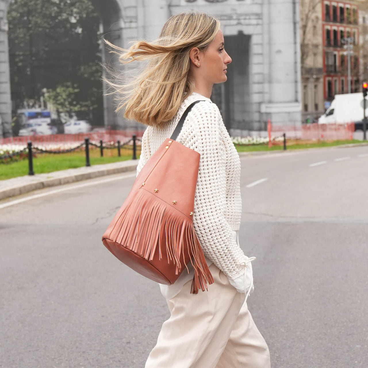 Bucket fringes Terracota